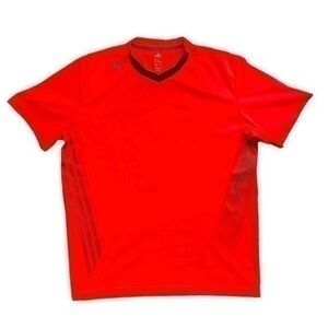 Adidas vneck F-50 short sleeve tshirt for men neon reddish orange